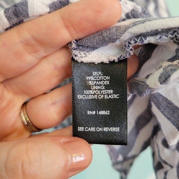 Torrid Blue & White Stripe Tie Front Tank Top Size 5X - Picture 5 of 5